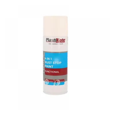 Plastikote 071022 Trade 4-In-1 Rust Stop Spray Paint White 400Ml