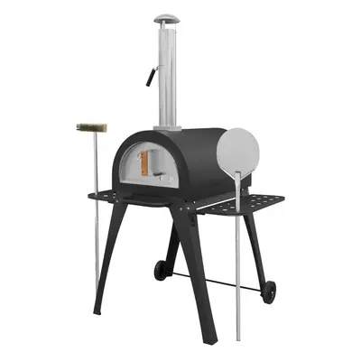 Sealey DG103 Dellonda Large Outdoor Wood-Fired Pizza Oven & Smoker With Side Shelves & Stand - D