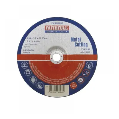 Faithfull Depressed Centre Metal Cutting Disc 230 X 3.2 X 22.23Mm