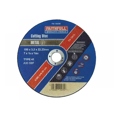 Faithfull Metal Cut Off Disc 180 X 3.2 X 22.23Mm