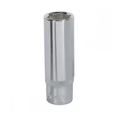 Sealey SP1412D Walldrive® Socket 12Mm Deep 1/4inSq Drive Fully Polished