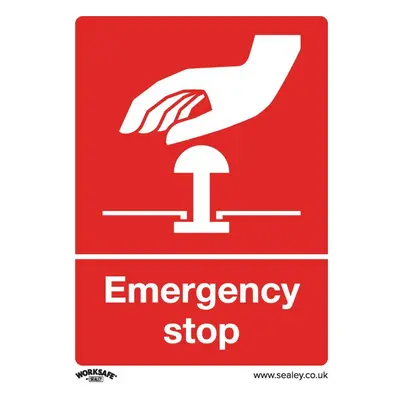 Sealey SS35P10 Safe Conditions Safety Sign - Emergency Stop - Rigid Plastic - Pack Of 10