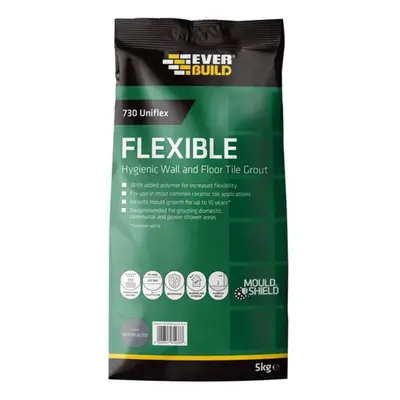 Everbuild Sika 486045 730 Uniflex Hygienic Tile Grout Anthracite 5Kg