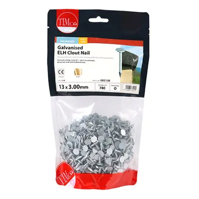 Timco GEC13B Extra Large Head Clout Nails - Galvanised 13 X 3.00