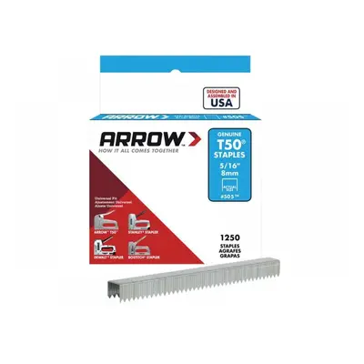 Arrow A50524 T50 Staples 8Mm (5/16In) (Box 1250)