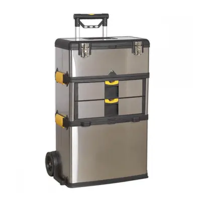 Sealey AP855 Mobile Stainless Steel/Composite Toolbox - 3 Compartment