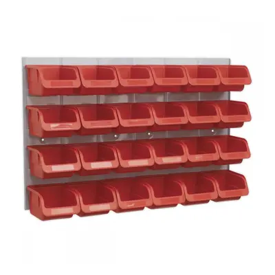 Sealey TPS130 Bin & Panel Combination 24 Bins - Red