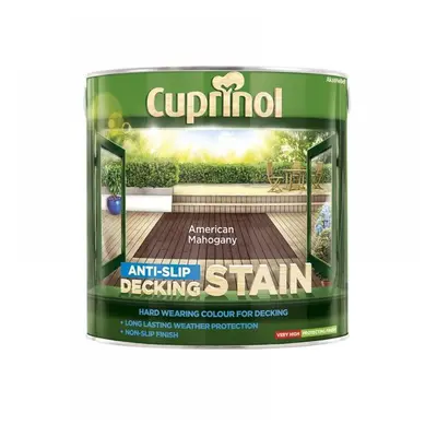 Cuprinol 5092615 Anti-Slip Decking Stain American Mahogany 2.5 Litre