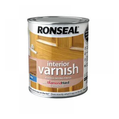 Ronseal 36835 Interior Varnish Quick Dry Satin French Oak 750Ml