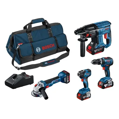 Bosch 0615990M2B Professional 4 Piece Kit 18V 3 X 4.0Ah Li-Ion