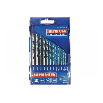 Faithfull Professional Hss Jobber Drill Bit Set 13 Piece (1.5 - 6.5Mm)