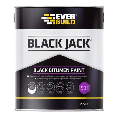 Everbuild Sika 486938 Black Jack® 901 Black Bitumen Paint 2.5 Litre