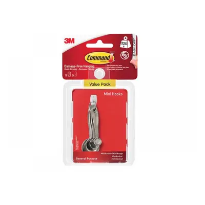 Command™ 17006-18 White Mini Hooks Value Pack (Pack 18)