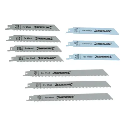 Silverline 783087 Recip Saw Blades For Wood & Metal 10Pce Hcs - 240 & 150Mm Each 1