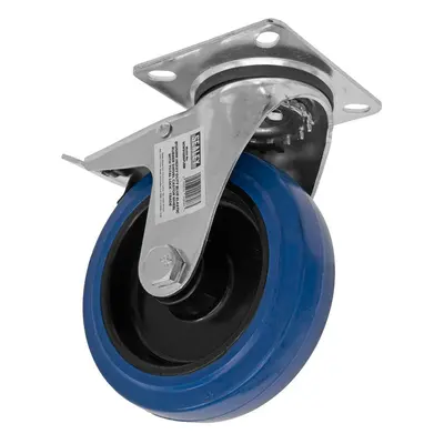 Sealey SCW3125SPLEM Heavy-Duty Blue Elastic Rubber Swivel Castor Wheel With Total Lock Ø125Mm - 