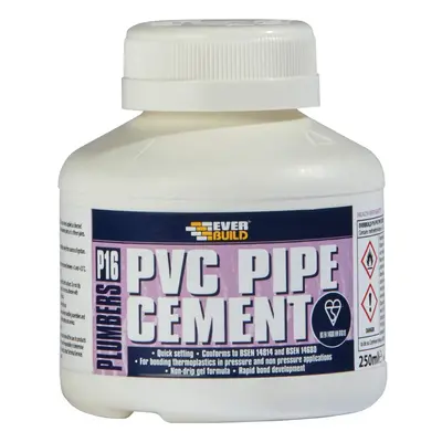 Everbuild P16 Plumbers Pvc Pipe Cement 250Ml