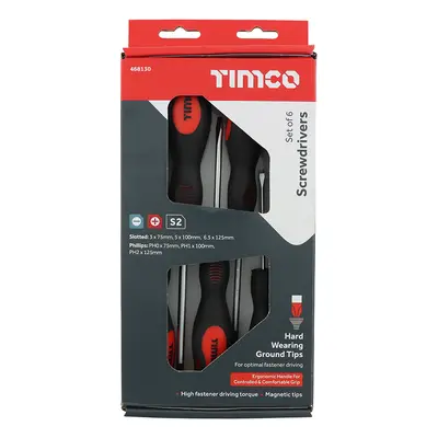 Timco 468130 Screwdriver Set 6 Pieces Box 6