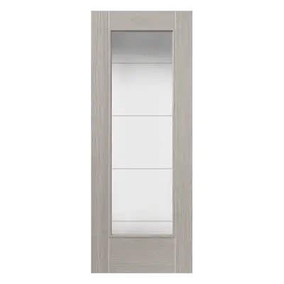 JB Kind Tigris Light Grey Full Glazed Laminate Internal Door 35 X 1981 X 610