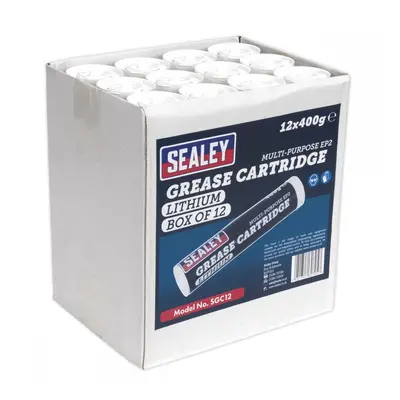 Sealey SGC12 Grease Cartridge Ep2 Lithium 400G Pack Of 12