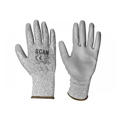 Scan H3101-3 Grey Pu Coated Cut 3 Gloves - Xl (Size 10)