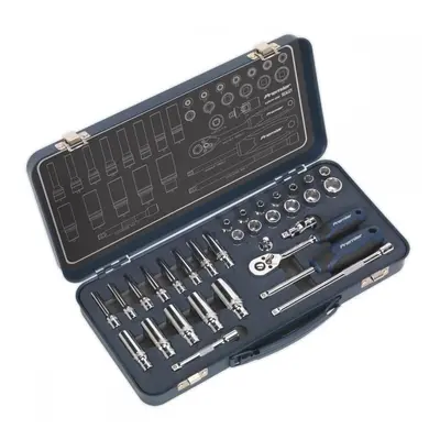 Sealey AK27480 Socket Set 32Pc 1/4inSq Drive Lock-On™ 6Pt Metric