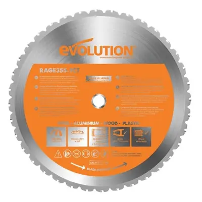 Evolution RAGEBLADE355MULTI Multi-Material Chop Saw Blade 355 X 25.4Mm X 36T