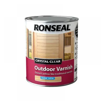 Ronseal 37365 Crystal Clear Outdoor Varnish Satin 750Ml