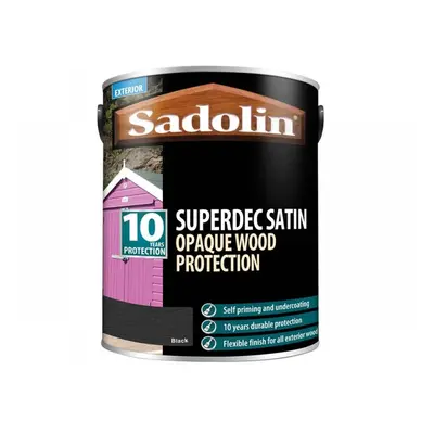 Sadolin 5028830 Superdec Opaque Wood Protection Black Satin 5 Litre