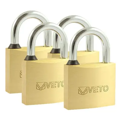 Timco P40KA Brass Padlocks Key Alike 40Mm Blister Pack 4