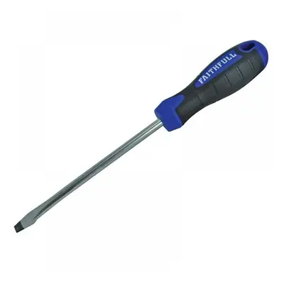 Faithfull Soft Grip Screwdriver Flared Slotted Tip 8.0 X 150Mm