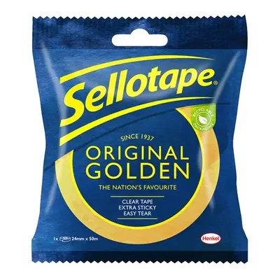 Sellotape 2928287 Original Golden Sticky Tape - 1 Roll 24Mm X 50M