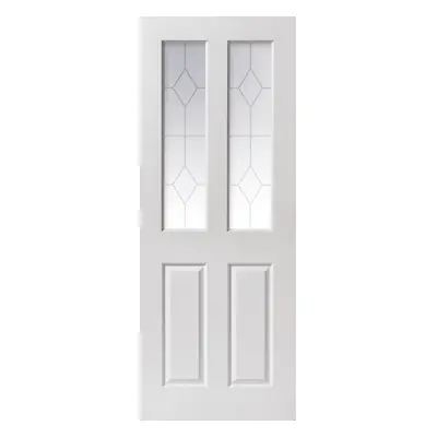 JB Kind Canterbury 2 Light White Internal Door - Grained 35 X 1981 X 686