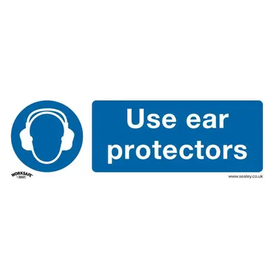 Sealey SS10V1 Mandatory Safety Sign - Use Ear Protectors - Self-Adhesive Vinyl