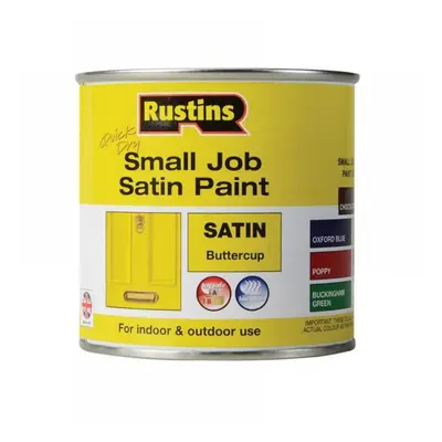 Rustins SPBUW250 Quick Dry Small Job Satin Paint Buttercup 250Ml