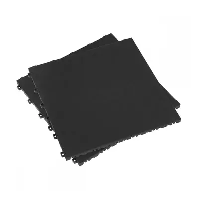 Sealey FT3B Polypropylene Floor Tile 400 X 400Mm - Black Treadplate - Pack Of 9