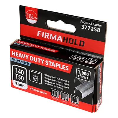 Timco 377258 Heavy Duty Staples - Chisel Point - Galvanised 8Mm