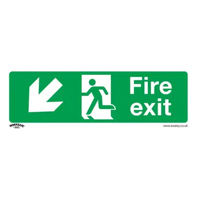 Sealey SS34P1 Safe Conditions Safety Sign - Fire Exit (Down Left) - Rigid Plastic