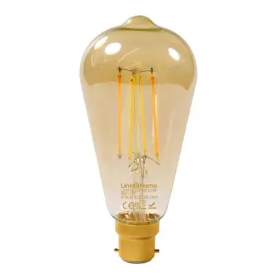 Link2Home L2HFEB22P5W Wi-Fi Led Bc (B22) Pear Filament Dimmable Bulb White 470 Lm 4.5W