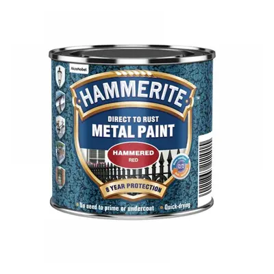 Hammerite 5092961 Direct To Rust Hammered Finish Paint Red 250Ml