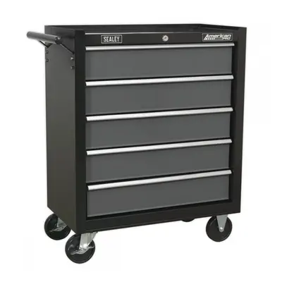 Sealey AP2505B Rollcab 5 Drawer With Ball-Bearing Slides - Black/Grey