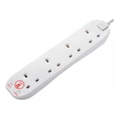 Masterplug SRG4210N-MP Extension Lead 240V 4-Gang 13A White Surge Protected 2M