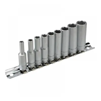 Teng M1407 Deep Socket Clip Rail Set Of 10 Metric 1/4In Drive