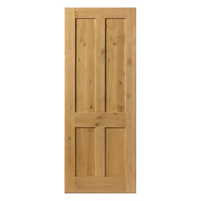 JB Kind Rustic Oak 4 Panel Internal Door 35 X 1981 X 610