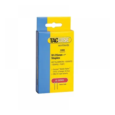 Tacwise 0285 91 Narrow Crown Staples 25Mm - Electric Tackers (Pack 1000)