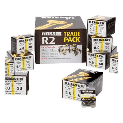 Reisser R2TRADEPK2010 R2 Trade Pack 8 Sizes - 1600Pcs C/W 20 Pz2 Driver Bits