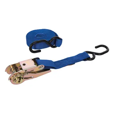 Silverline MS21S Ratchet Tie Down Strap S-Hook 4.5M X 25Mm - Rated 250Kg Capacity 500Kg Each 1