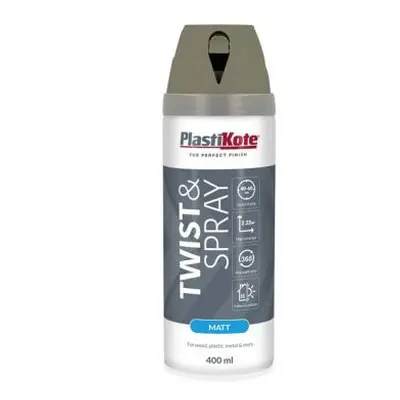 Plastikote 023122 Twist & Spray Matt 400Ml Quartz Grey