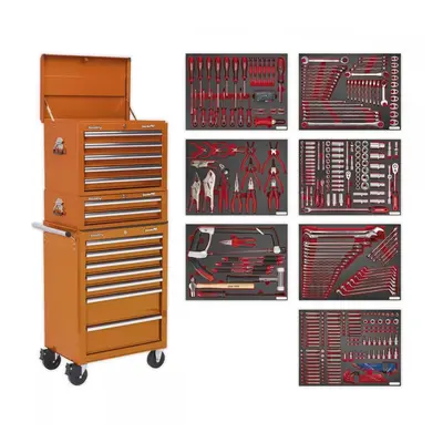 Sealey TBTPCOMBO4 Tool Chest Combination 14 Drawer With Ball-Bearing Slides - Orange & 446Pc Too