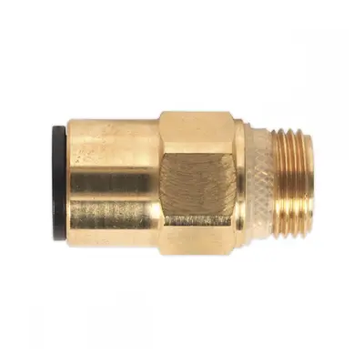 Sealey JGBC1238 Brass Superthread Straight Adaptor 12Mm X 3/8inBsp Pack Of 2 (John Guest Speedfi