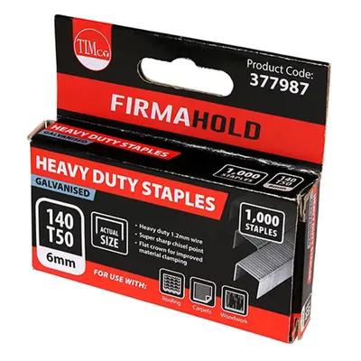 Timco 377987 Heavy Duty Staples - Chisel Point - Galvanised 6Mm